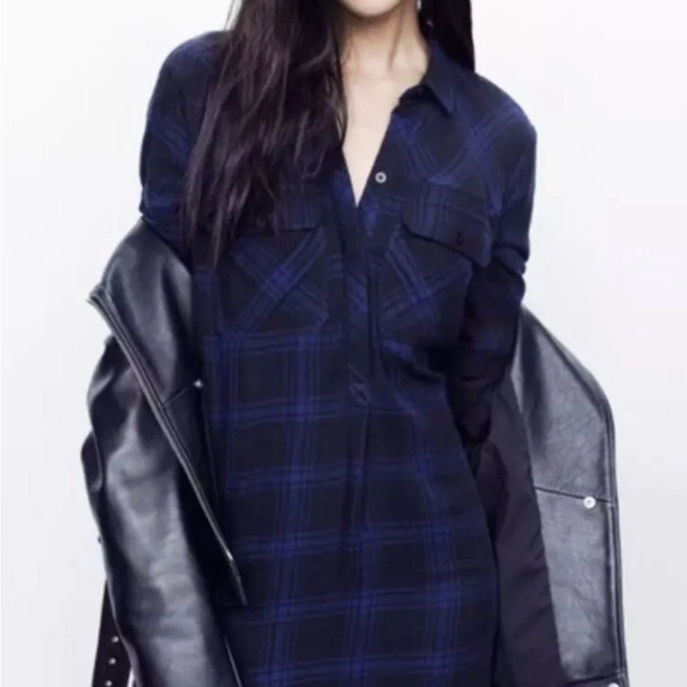 Madewell Grunge Day Walk Plaid Flannel Shirt Dress Size XXS